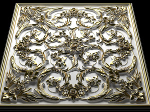 Decorative Ceiling Baroque Style Panel for CNC router 3D Model