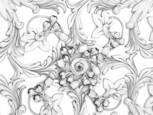 Decorative Ceiling Baroque Style Panel for CNC router 3D Model