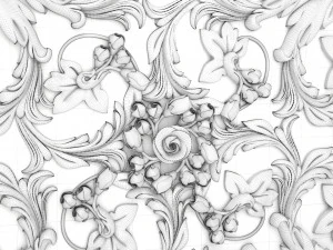Decorative Ceiling Baroque Style Panel for CNC router 3D Model