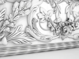 Decorative Ceiling Baroque Style Panel for CNC router 3D Model