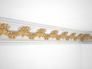 Cornice Antique Decor with Flowers Baroque Style for CNC Modèle 3D