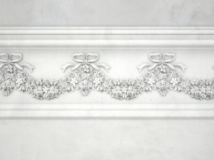 Cornice Antique Decor with Flowers Baroque Style for CNC Modèle 3D