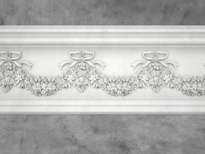 Cornice Antique Decor with Flowers Baroque Style for CNC Modèle 3D