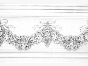 Cornice Antique Decor with Flowers Baroque Style for CNC Modèle 3D