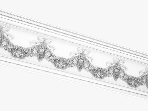Cornice Antique Decor with Flowers Baroque Style for CNC Modèle 3D