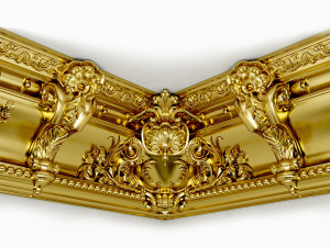 LARGE VICTORIAN CORNICE BAROQUE GYPSUM FOR CNC FABRICATION Model 3D