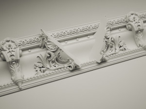 LARGE VICTORIAN CORNICE BAROQUE GYPSUM FOR CNC FABRICATION Model 3D