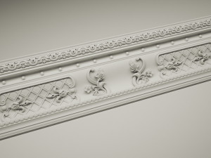 LARGE VICTORIAN CORNICE BAROQUE GYPSUM FOR CNC FABRICATION Model 3D