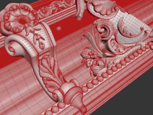 LARGE VICTORIAN CORNICE BAROQUE GYPSUM FOR CNC FABRICATION Model 3D