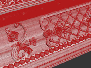 LARGE VICTORIAN CORNICE BAROQUE GYPSUM FOR CNC FABRICATION Model 3D