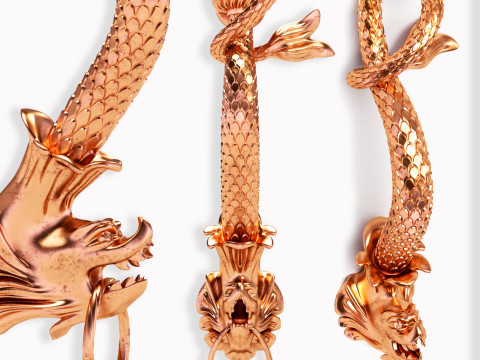 CHINESE DRAGON STYLE FRONT DOOR CABINET HANDLE 3D 模型