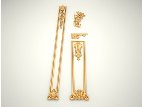 6 pcs-lot CNC 3D STL Bracket Floral Decor for CNC Router Carving Machine Artcam Aspire 3D मॉडल