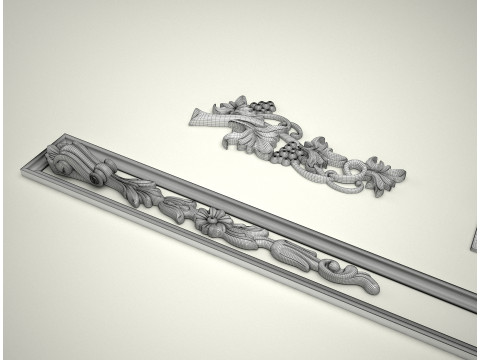6 pcs-lot CNC 3D STL Bracket Floral Decor for CNC Router Carving Machine Artcam Aspire 3D मॉडल
