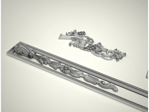 6 pcs-lot CNC 3D STL Bracket Floral Decor for CNC Router Carving Machine Artcam Aspire 3D Model