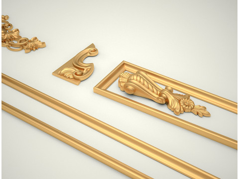 6 pcs-lot CNC 3D STL Bracket Floral Decor for CNC Router Carving Machine Artcam Aspire 3D मॉडल