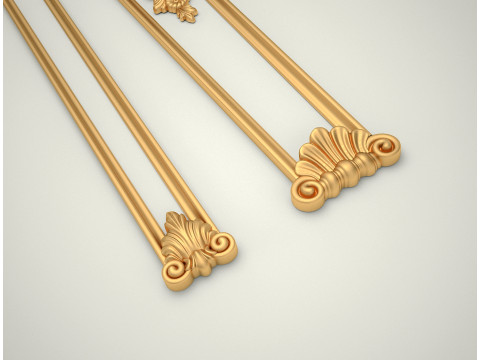 6 pcs-lot CNC 3D STL Bracket Floral Decor for CNC Router Carving Machine Artcam Aspire 3D मॉडल