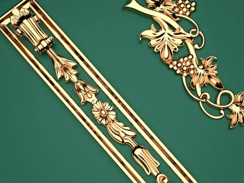 6 Buah-Lot Dekorasi Bunga Braket STL 3D CNC untuk Mesin Ukir Router CNC Artcam Aspire Model 3D