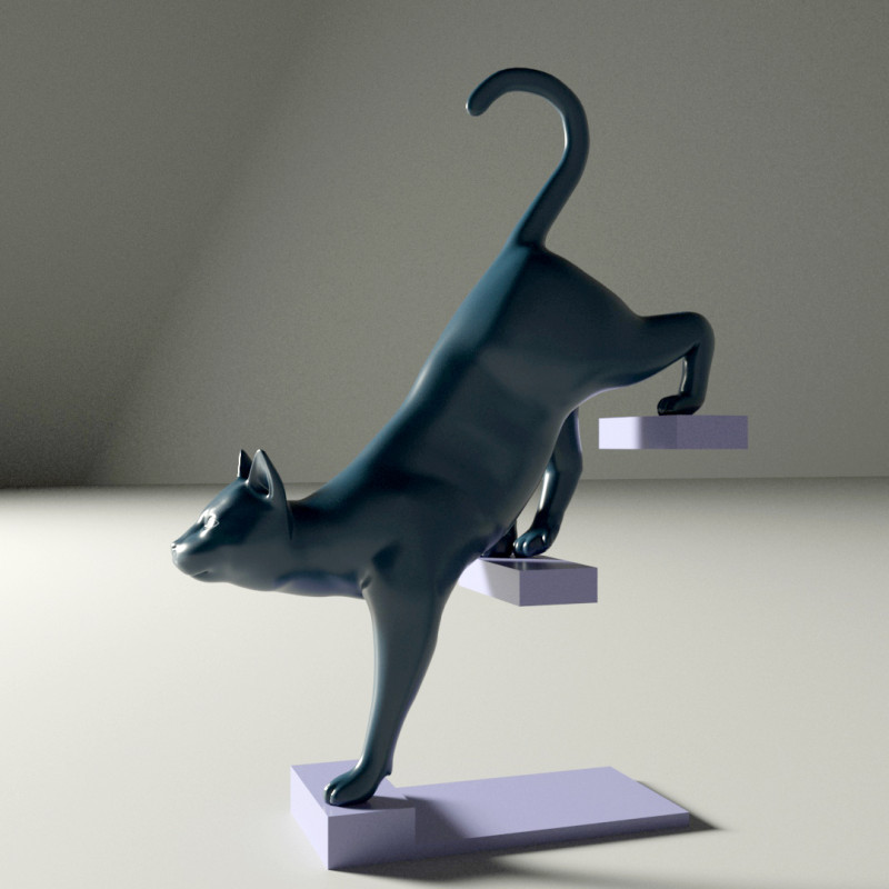 GATO CAT MODERN SCULPTURE 3D मॉडल .c4d .max .obj .3ds .fbx .stl .blend 