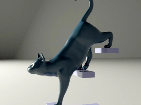 ESCULTURA MODERNA GATO GATO Modelo 3D