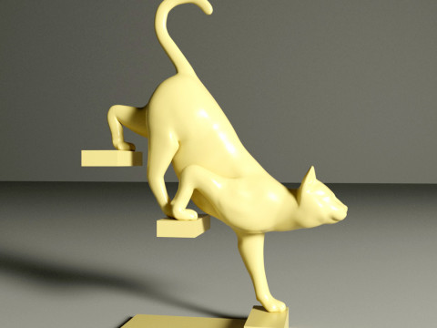 GATO CAT MODERN SCULPTURE 3D मॉडल