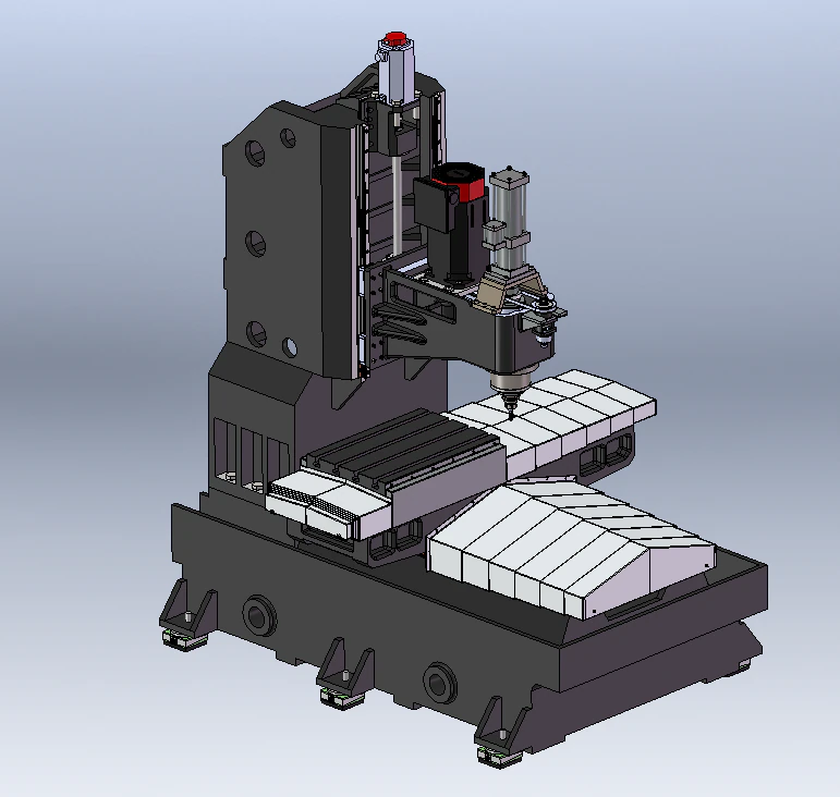 Vertical Milling Machine BT40 3D Model .c4d .max .obj .3ds .fbx .stl .blend
