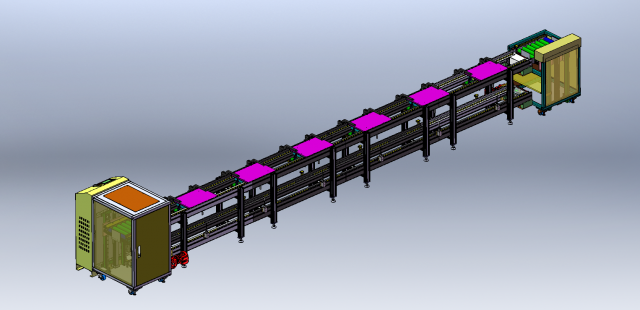Double-layer High-Speed Chain Assembly Line 3D 모델 .c4d .max .obj .3ds .fbx .stl .blend 