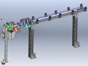 Electric Motor Assembly Conveyor Line 3D Model