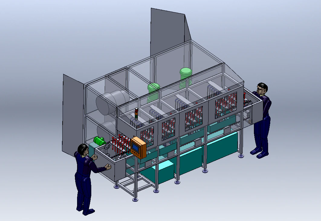 Tunnel-type high-pressure spray cleaning machine 3D Model .c4d .max .obj .3ds .fbx .stl .blend 
