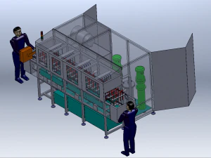Tunnel-type high-pressure spray cleaning machine 3D Model