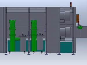 Tunnel-type high-pressure spray cleaning machine 3D-Modell