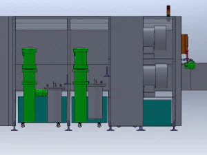 Tunnel-type high-pressure spray cleaning machine 3D Model