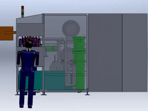 Tunnel-type high-pressure spray cleaning machine 3D Model