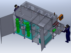 Tunnel-type high-pressure spray cleaning machine 3D-Modell