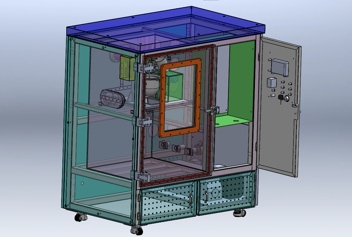 Vacuum Coating Machine 3D Model .c4d .max .obj .3ds .fbx .stl .blend 