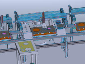 Three-Axis Robotic Arm Assembly Line with Automatic Gluing Workstation for Cooktops Modèle 3D