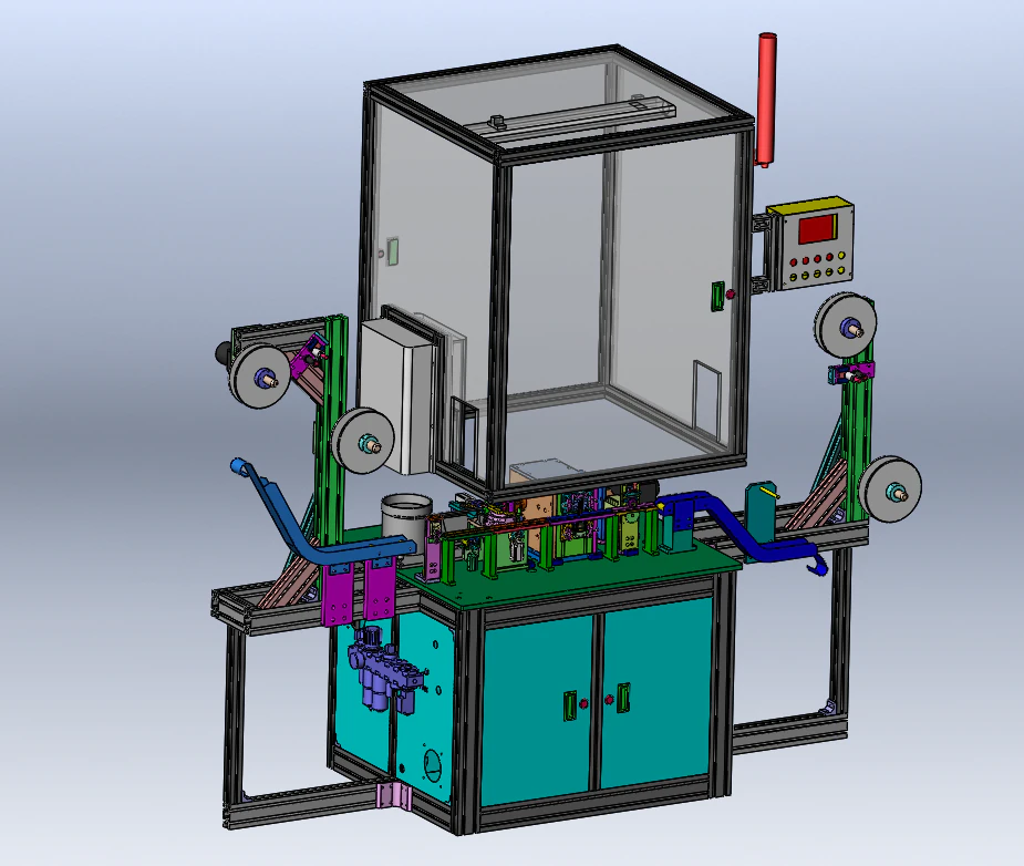 Cam-Driven Press Cutting Machine 3D Model .c4d .max .obj .3ds .fbx .stl .blend 