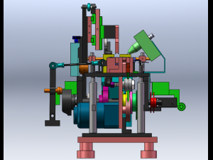 Cam-Driven Pneumatic Dust Removal Machine 3D Model