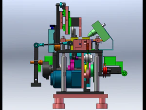 Cam-Driven Pneumatic Dust Removal Machine 3D Model