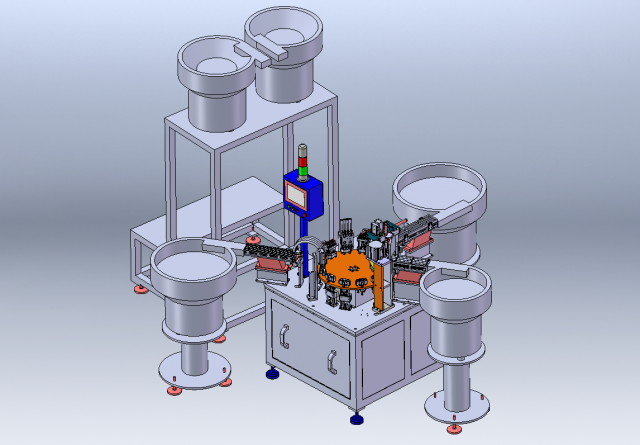 Shampoo Bottle Cap Assembly Machine Model 3D .c4d .max .obj .3ds .fbx .stl .blend