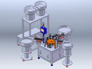 샴푸 병 뚜껑 조립 기계 3D 모델