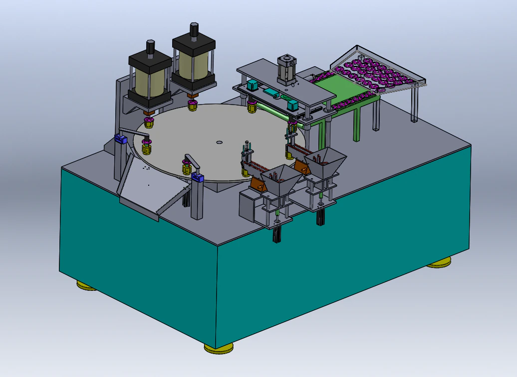 Automatic Locking Cap Assembly Riveting Machine 3D Model .c4d .max .obj .3ds .fbx .stl .blend 