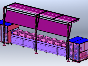 Double-Layer High-Speed Chain Conveyor Line 3D Model