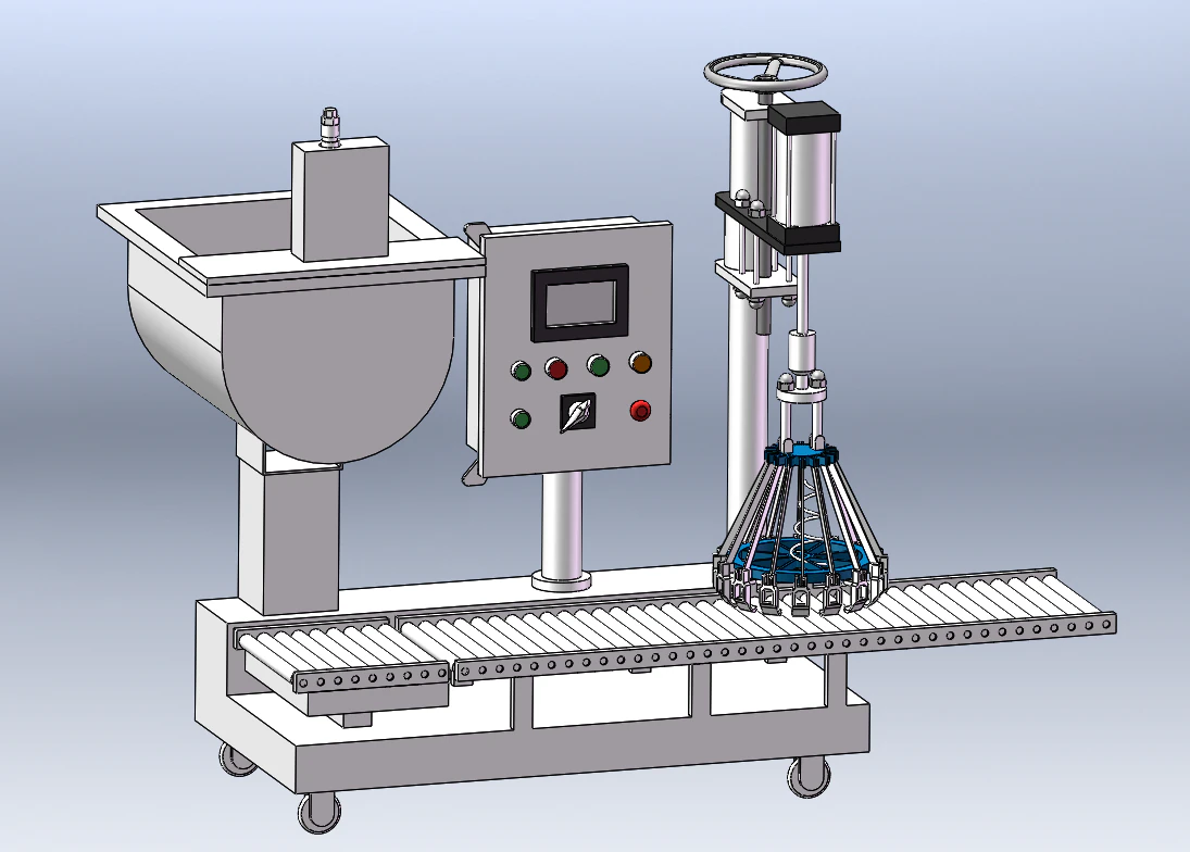 Open-Top Drum Liquid Filling Machine 3D Model .c4d .max .obj .3ds .fbx .stl .blend 