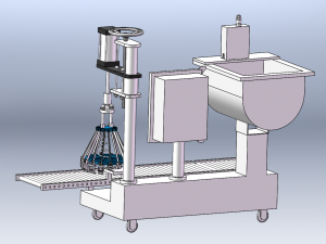 Open-Top Drum Liquid Filling Machine Model 3D