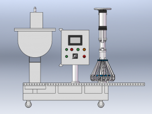 Open-Top Drum Liquid Filling Machine Model 3D