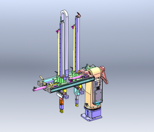 4-Axis Robotic Arm 650 Dual-Position Automatic Loading and Unloading Machine Model 3D .c4d .max .obj .3ds .fbx .stl .blend 
