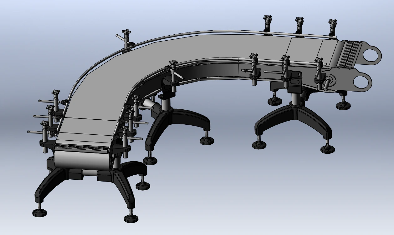 90-Degree Conveyor 3D Model .c4d .max .obj .3ds .fbx .stl .blend