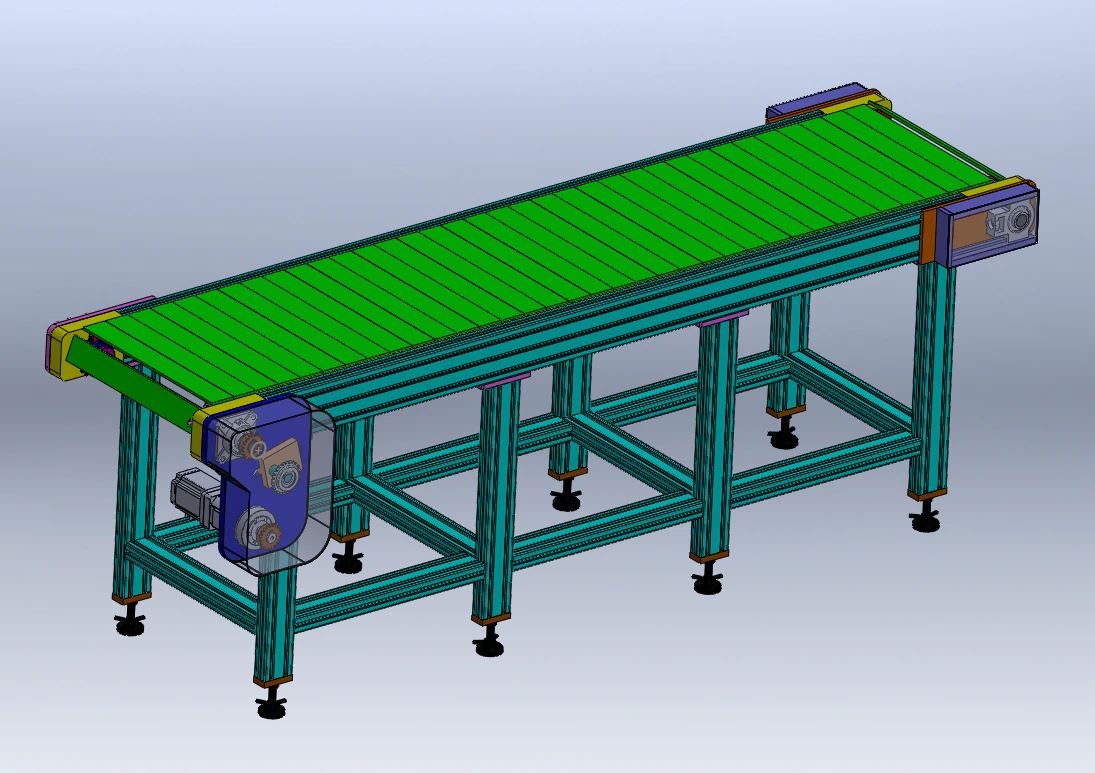 2-Meter Conveyor 3D Model .c4d .max .obj .3ds .fbx .stl .blend
