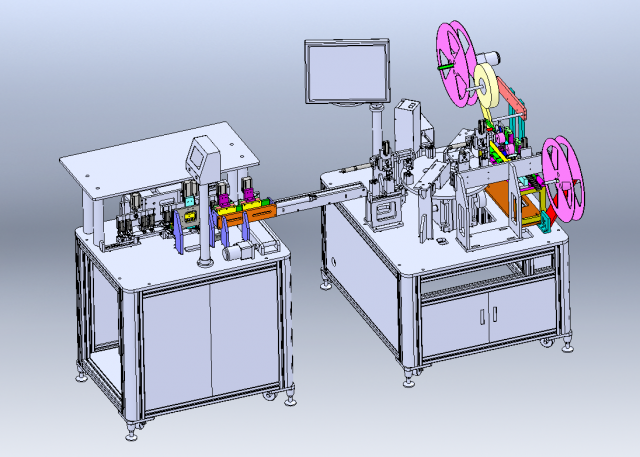 8 Yuqiu 244 Series HDMI Testing and Packaging Machine Modelo 3D .c4d .max .obj .3ds .fbx .stl .blend 