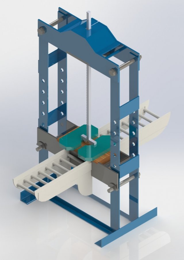 Sole Cutting Machine with Conveyor 3D Model .c4d .max .obj .3ds .fbx .stl .blend 